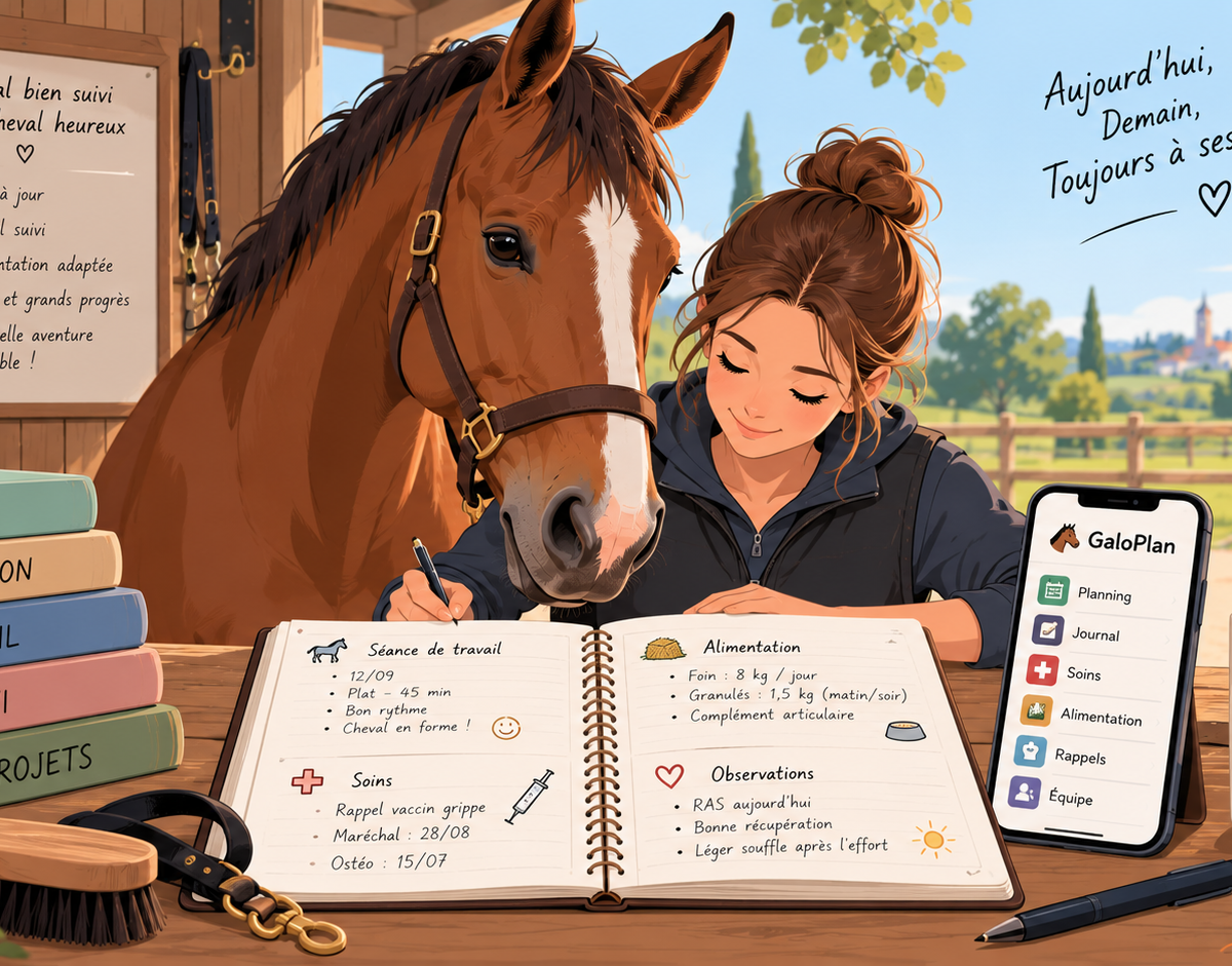Illustration : Carnet de bord du cheval : pourquoi et comment le tenir
