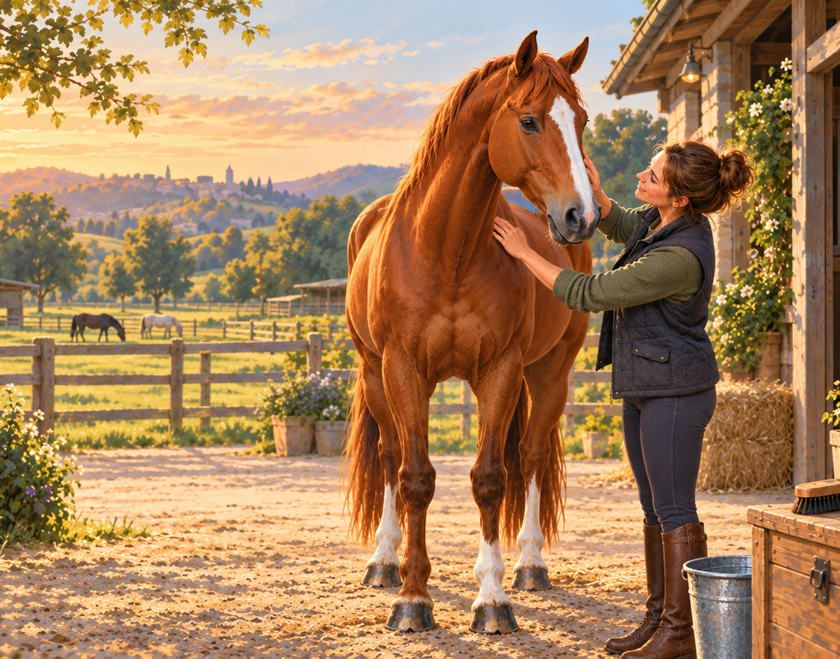 Illustration : Les gestes essentiels pour la santé du cheval au quotidien