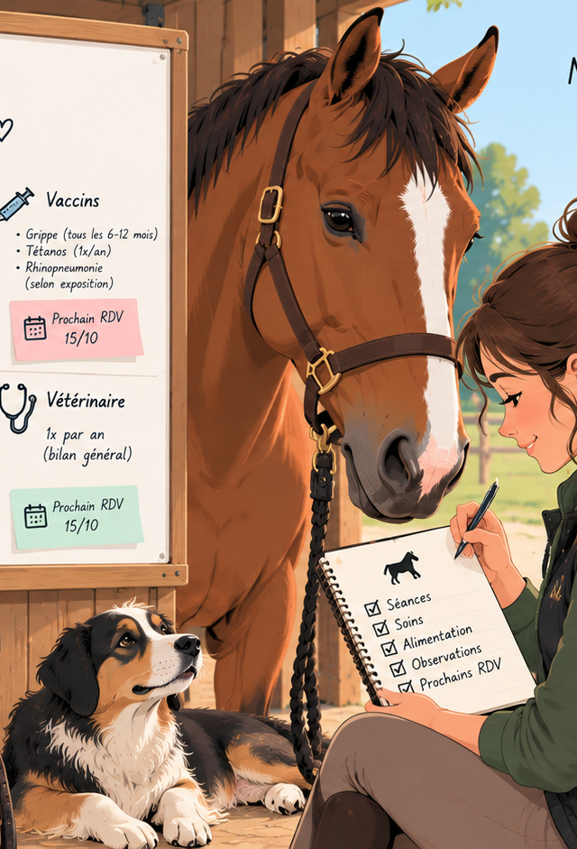 Illustration : Suivi des soins du cheval : le calendrier à connaître