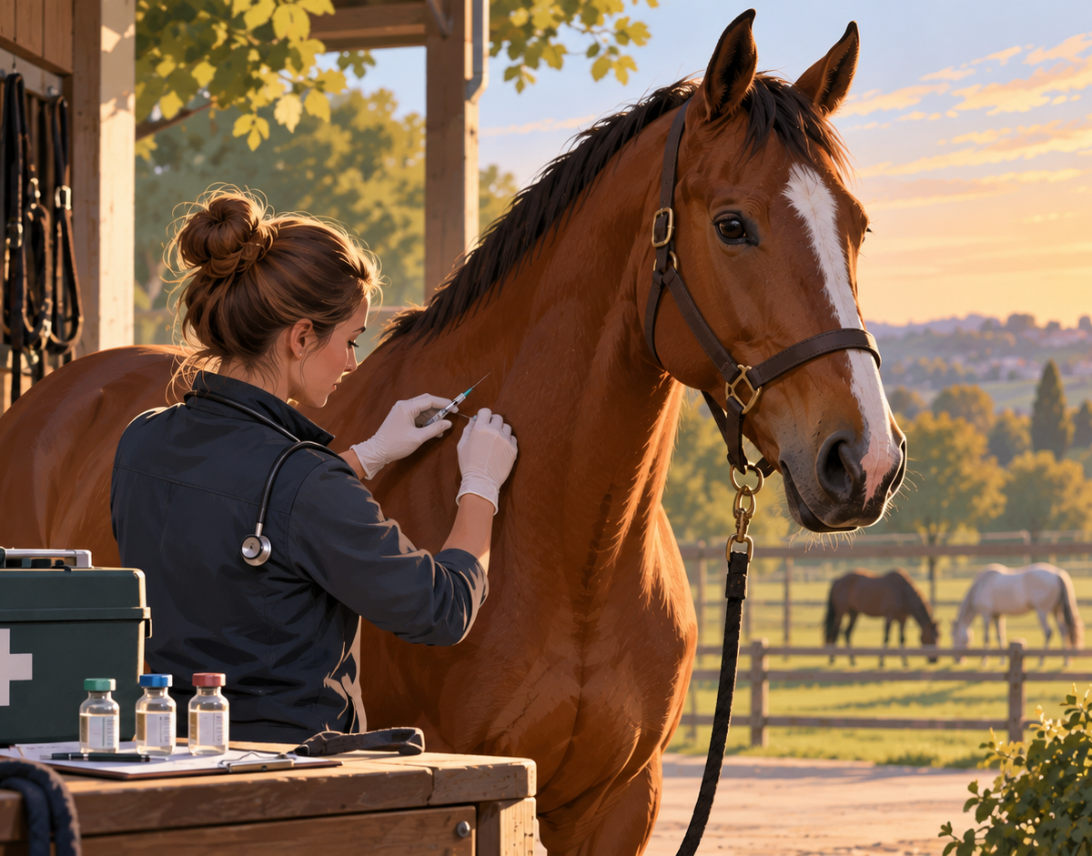 Illustration : Vaccin cheval : grippe, tétanos et rhinopneumonie